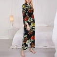 thumbnail image 3 of Yiaed Multicolored Butterflies Print Pajamas Women's Long Sleeve Sleepwear Soft Button Down Loungewear Pjs Lounge Set Nightwear Womens Pajama Pants-Small, 3 of 7