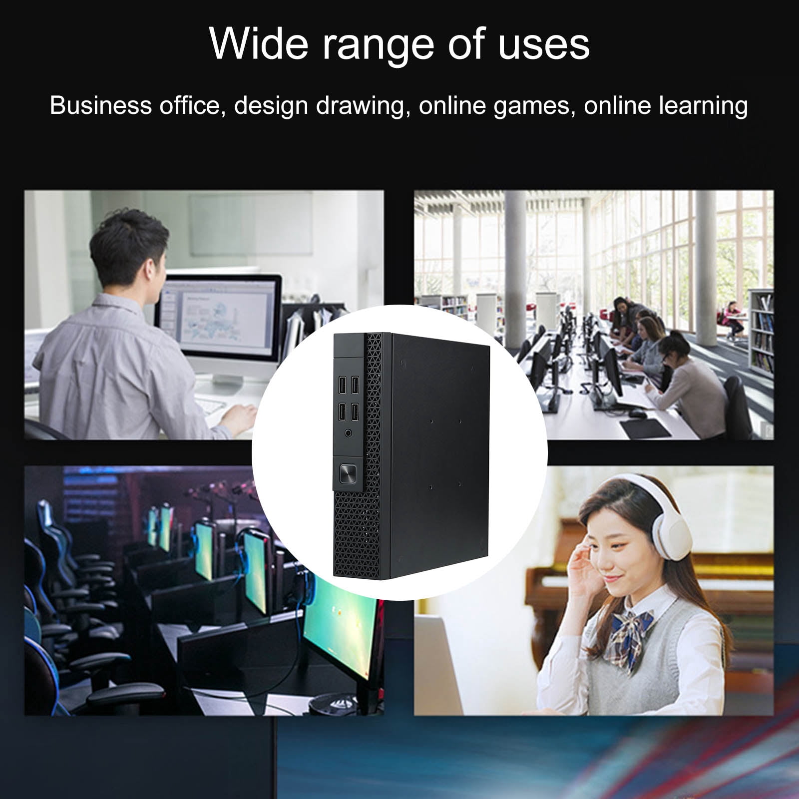 ITX Computer Case TX07 Desktop Case Industrial Control HTPC Case Monitoring Server Chassis with 4 USB Port