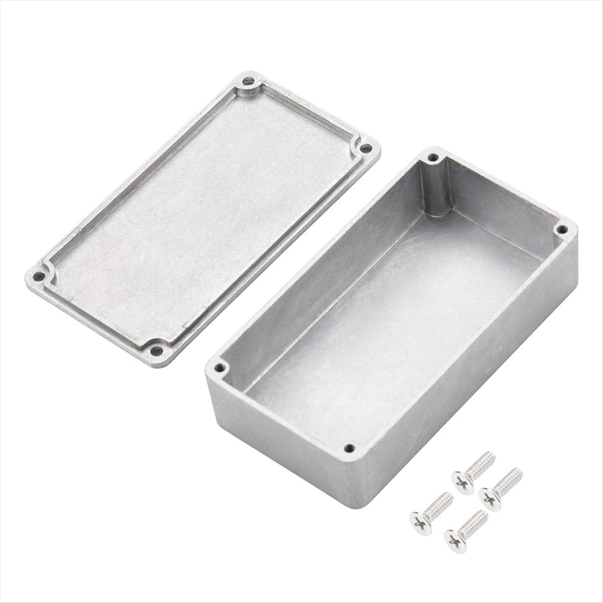 3PCS 125B/1590N1 Aluminum Guitar Effect Pedal Enclosure Metal Stomp Box Enclosure Unfinished 122x66x39.5mm with Rubber