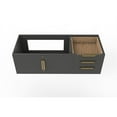thumbnail image 3 of Alpine 48" Wood Floating Vanity Base in Black with Gold Handles, 3 of 5