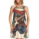 thumbnail image 1 of Easygdp Samurai Frog Guitar para Vestido Transpirable de Mujer, Vestido Suelto de Manga Corta con Pliegues y Bolsillos para el Verano, 1 of 7