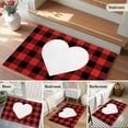 thumbnail image 6 of Valentine's Day Washable Area Rug 2 x 3 ft Red and Black Buffalo Check with Heart , Soft Non Slip Rugs Stain Repellent Indoor Felt Carpet for Living Dining Room Bedroom Home Office, 6 of 9