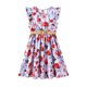 thumbnail image 1 of Vestido Boho Floral PATPAT con Mangas de Volantes y Cinturón 6-7 Años, 1 of 9