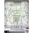 thumbnail image 2 of Botanical Leaf Print Sheer Curtains 63 Inch Length 2 Panels Set, Spring Emerald Foliage Eucalyptus Voile Window Treatment Rod Pocket Curtains Sheers Drapes for Bedroom/Living Room/Kitchen 52x"63"x2, 2 of 7