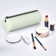 thumbnail image 2 of Easygdp Green Checkboard para Estuche de Lápices Cilíndrico de Cuero con Cremallera, Organizador de Lápices de Cuero para Escuela, Oficina y Viajes, 2 of 6