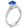 thumbnail image 3 of Gem Stone King 10K White Gold Fancy Blue Zirconia Solitaire Engagement Ring for Women (1.24 Cttw, Gemstone, Cushion 6MM), 3 of 4