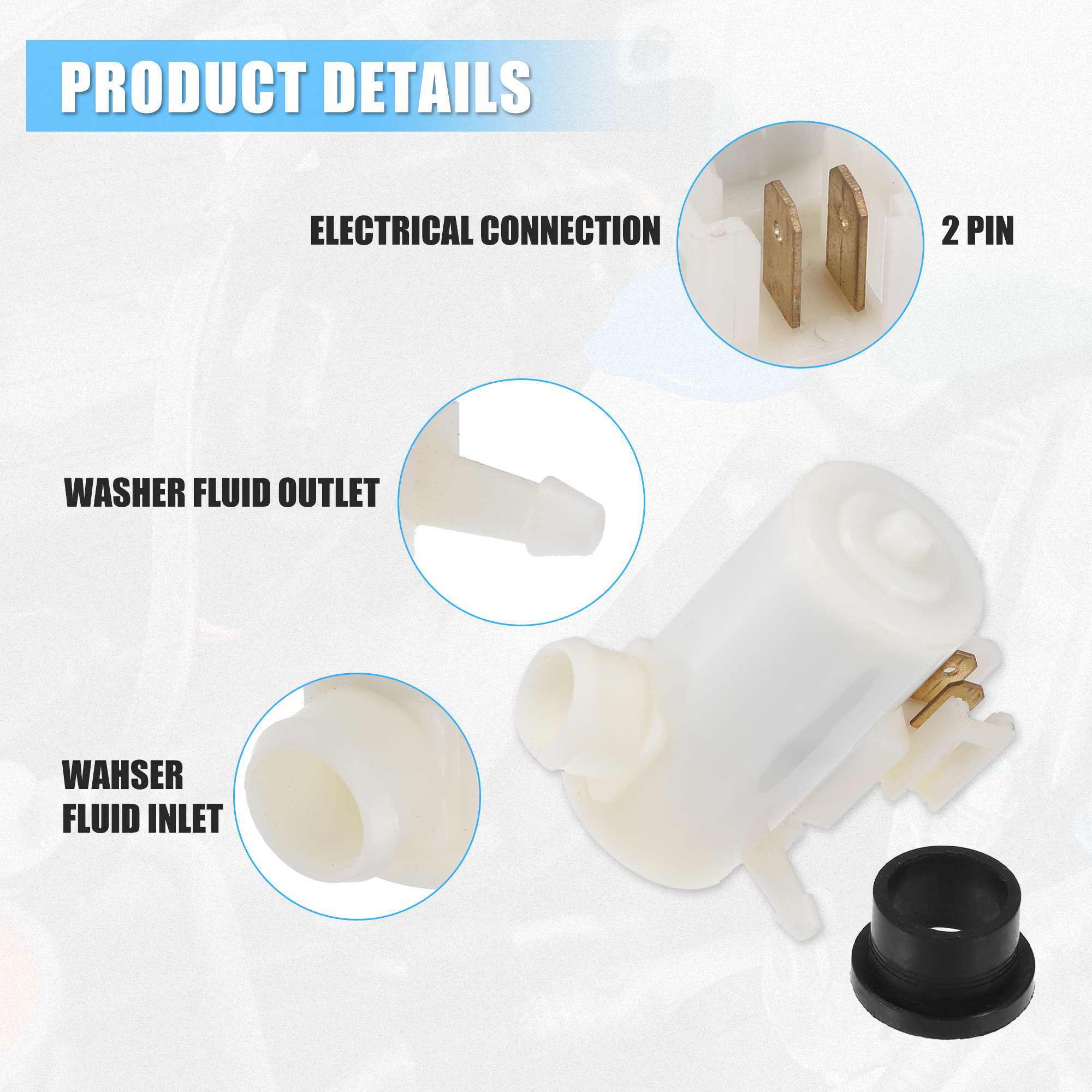 Unique Bargains Car Windshield Washer Motor Pump Fit for Honda CR-V - 1 Pcs White