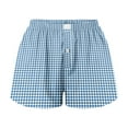 thumbnail image 5 of Womens Shorts Cute Soft Plaid Print Button Front Pajama Bottoms Sleepwear Baggy Dressy Casual Womens Jorts S-XL, 5 of 5