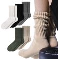 thumbnail image 1 of HSHDLDF Chaussettes pour Femmes Chaussettes Rétro Décontractées Côtelées Lot de 5, 1 of 7