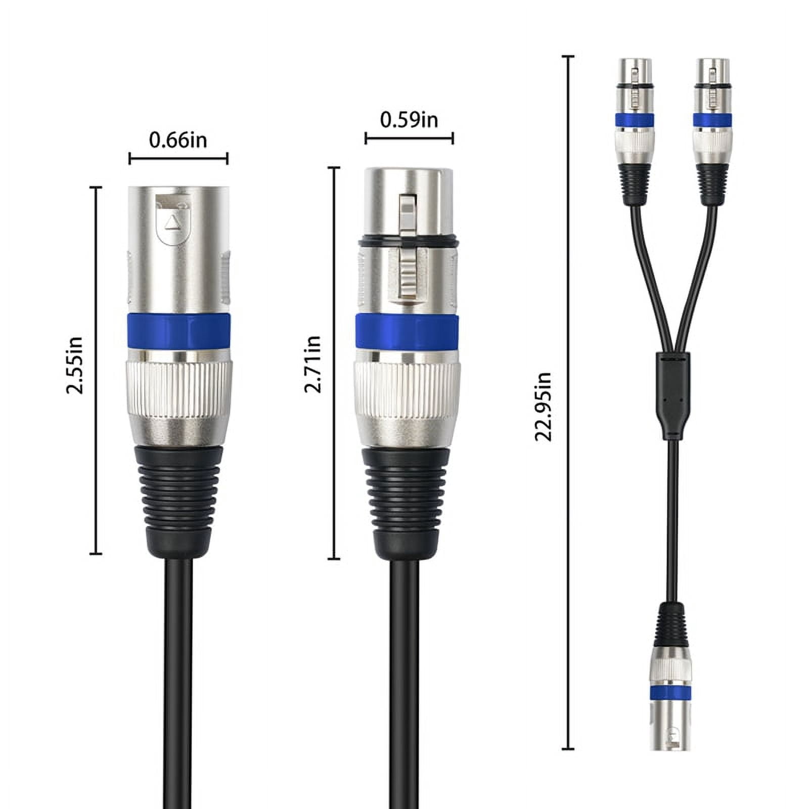 5Pack 1.6FT XLR Female to Dual XLR Male Y Splitter Cable, XLR Splitter 1 Female to 2 Male for Micphone Mixer