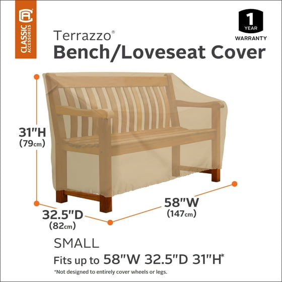 Classic Accessories Terrazzo Patio Bench Loveseat Cover All Classic Accessories Terrazzo Patio Bench Loveseat Cover All Weather Protection Outdoor Furniture Small 55 914 022001 Ec Com
