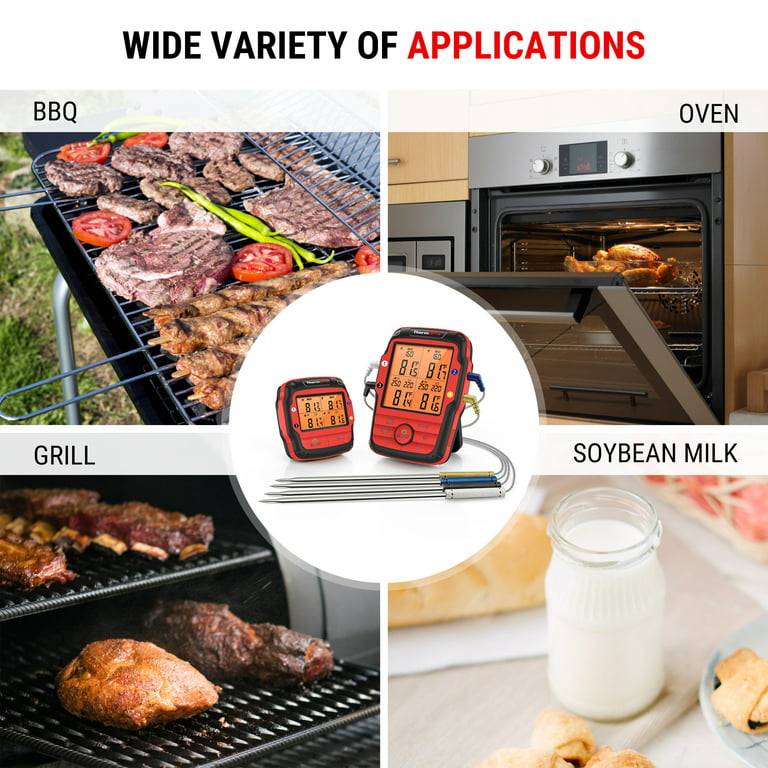 Wireless Meat Thermometer For Grilling And Smoking, Grill Smoker
