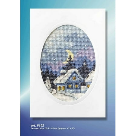 UPC: 5906735254754 | Complete cross stitch kit – greetings card Winter night 6152
