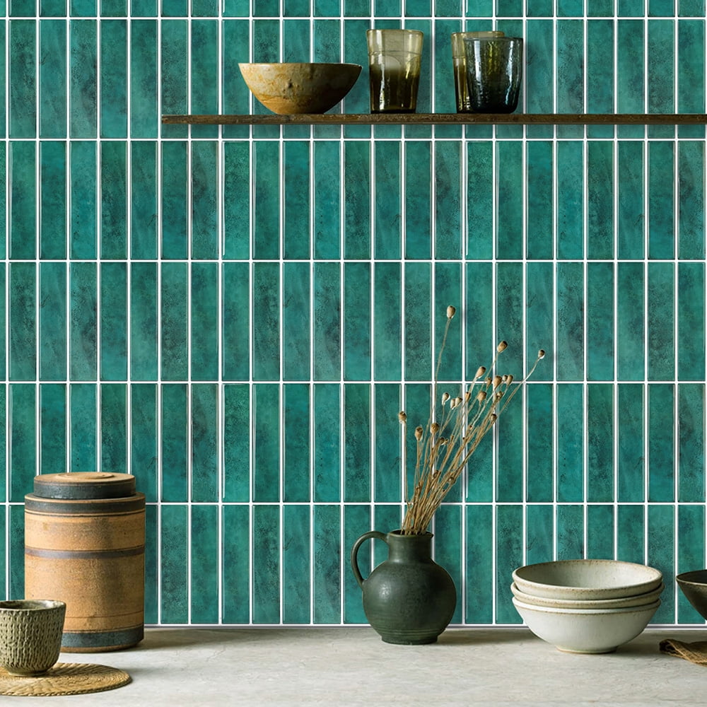 Clever Mosaics Self Adhesive Vinyl Decal Premium Finger Tile Backsplash for Kitchen Bathroom (10-Sheet)