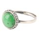 thumbnail image 5 of Anillo de esmeralda redondo vintage plata de ley 925 chapado en oro blanco de 18 quilates anillo de mujer nano esmeralda verde, 5 of 8