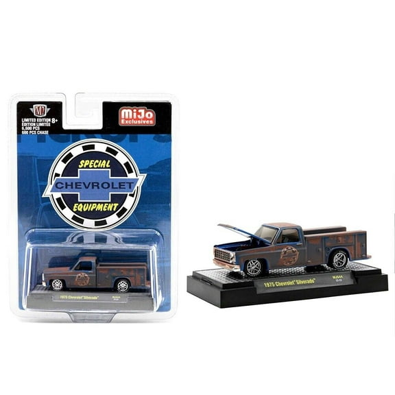 M2 Machines 1975 Chevrolet Silverado Service Truck, Blue Limited Edition 1/64 Diecast Model Car