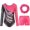 Color 35#, variant on Ingzy Girls Gymnastics 3-Piece Leotard Set - Long Sleeve Sparkly Rhinestone Outfit with Shorts & Hairband | Ballet Dance Biketard Activewear for 5-12 Years