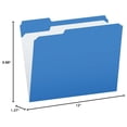 Blue File Folders Letter Size 1/3 Cut, Interior Grid - Color Coding ...