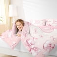 thumbnail image 3 of Manfei Girls Shabby Chic Bow Tie Letter Monogrammed B Queen Comforter Set 3pcs,Kids Teens Romantic Princess Style Initial Bedding Comforter Set,Pink Reversible,Breathable Home Decor, 3 of 6