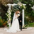 thumbnail image 4 of OverPatio 7'  Vinyl Garden Arbor Arch PVC Wedding Archway Flat Top, 4 of 8