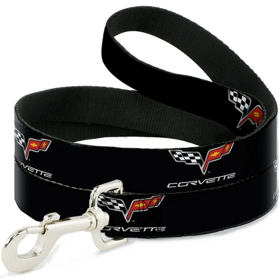 GM General Motors Pet Leash, Dog Leash, C6 Logo Repeat, 6 Feet Long 0.5 Inch Wide