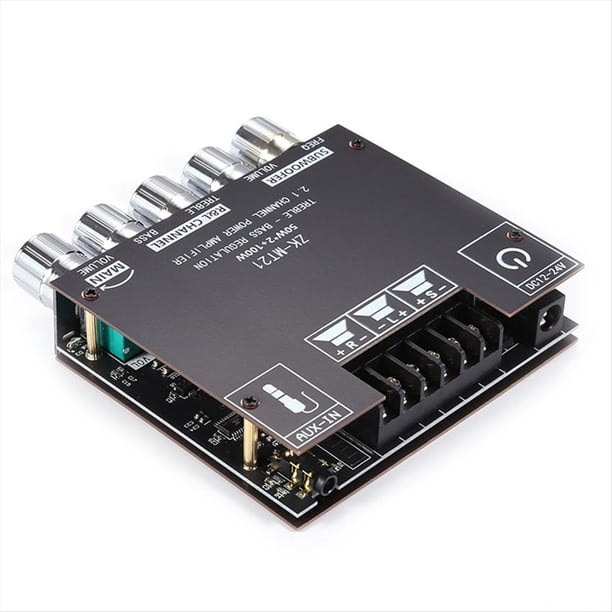 Placa Amplificadora de Subwoofer Bluetooth 5.0 de 2.1 Canales, 50 W X 2 + 100 W de Potencia, Placa Amplificadora de Audio Estéreo, Amplificador de Graves Auxiliar.