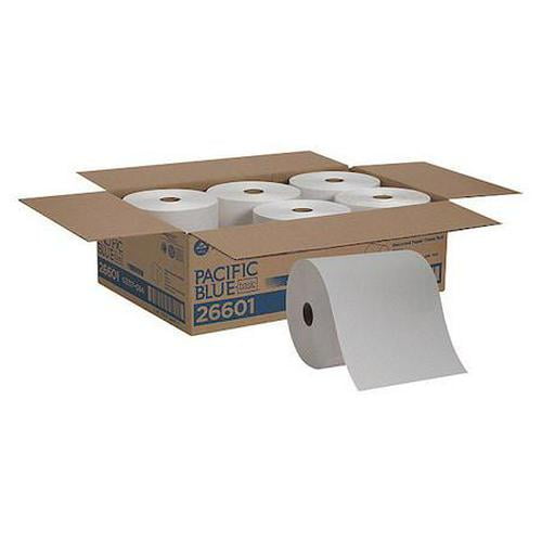 Georgia-Pacific Pacific Blue Basic Hardwound Paper Towels, Continuous Roll, 7 7/8 in W, 800 ft, White, 6 Pack