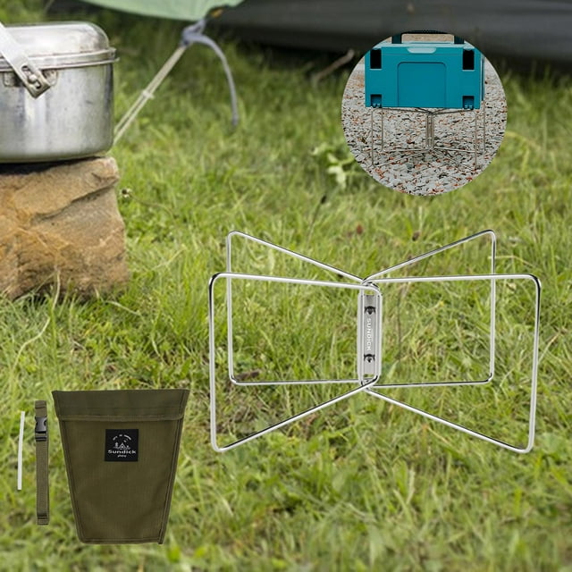 Soporte de refrigeración plegable, estante de pie, plegable con bolsa de transporte, soporte para caja de hielo, estante para maletas para asar, cocin Plata