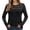 Black, variant on EDFBUYKRS Tops for Women Fall V Neck Long Sleeves Shirts Plus Size Ruffle Sleeve Tunic Soild Color Blouses for Lady Size M