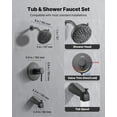 thumbnail image 2 of Matte Black Bathtub Shower Faucet Set with 5 Inch Rain Shower Head 8 Spray Modes Single Handle Trim Kit Brass Pressure Balance Valve, 2 of 6