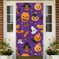 thumbnail image 2 of Gothic Halloween Door Cover with Bat and Cobweb Pattern - 70.8x35.4 Inch Scary Door Curtain for Home Decor, 2 of 5