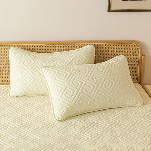 Uuiauoio Quilted Pillow Shams Set of 2, Decorative Microfiber Standard Bed Pillow Shams, Soft Pillow Covers with Envelope Closure