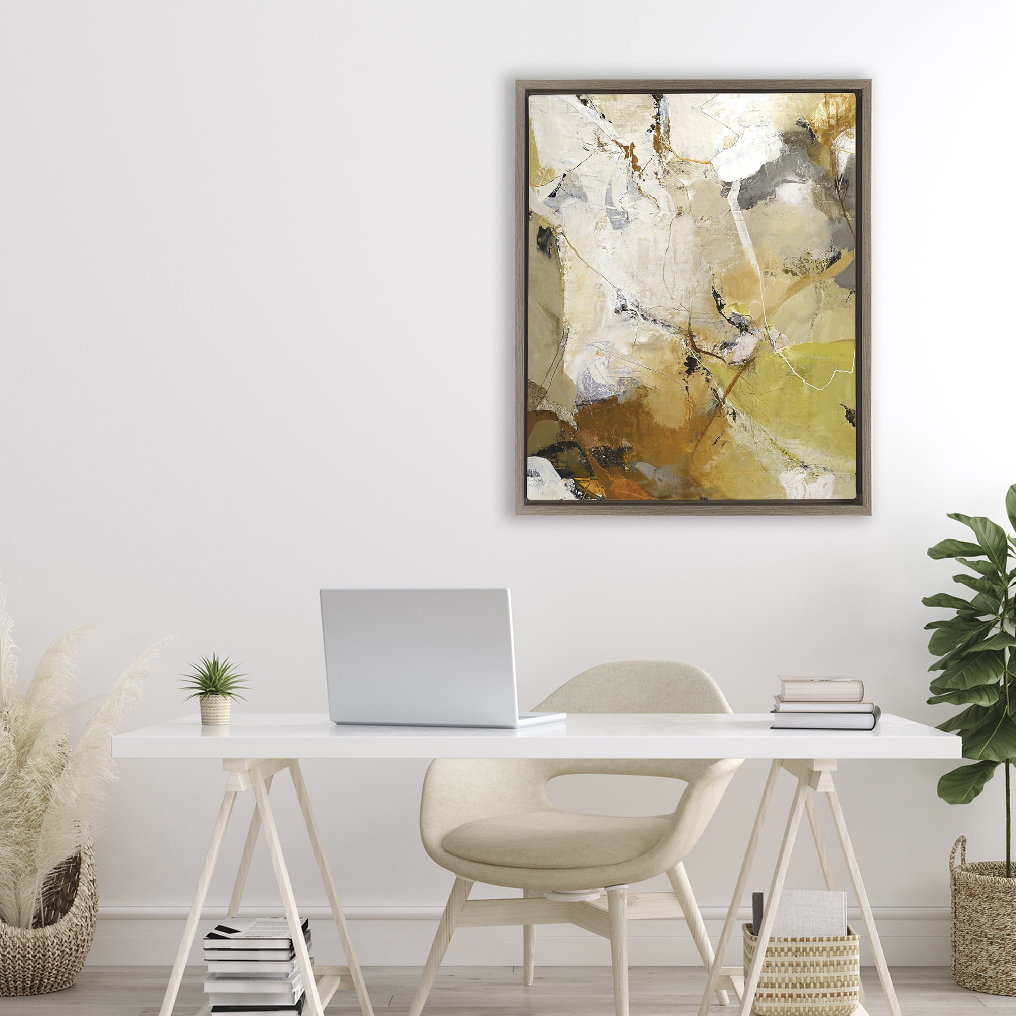 Stupell Industries Warm Earth Tones In Motion Brown Framed Floater Canvas Wall Art, design by Design Fabrikken