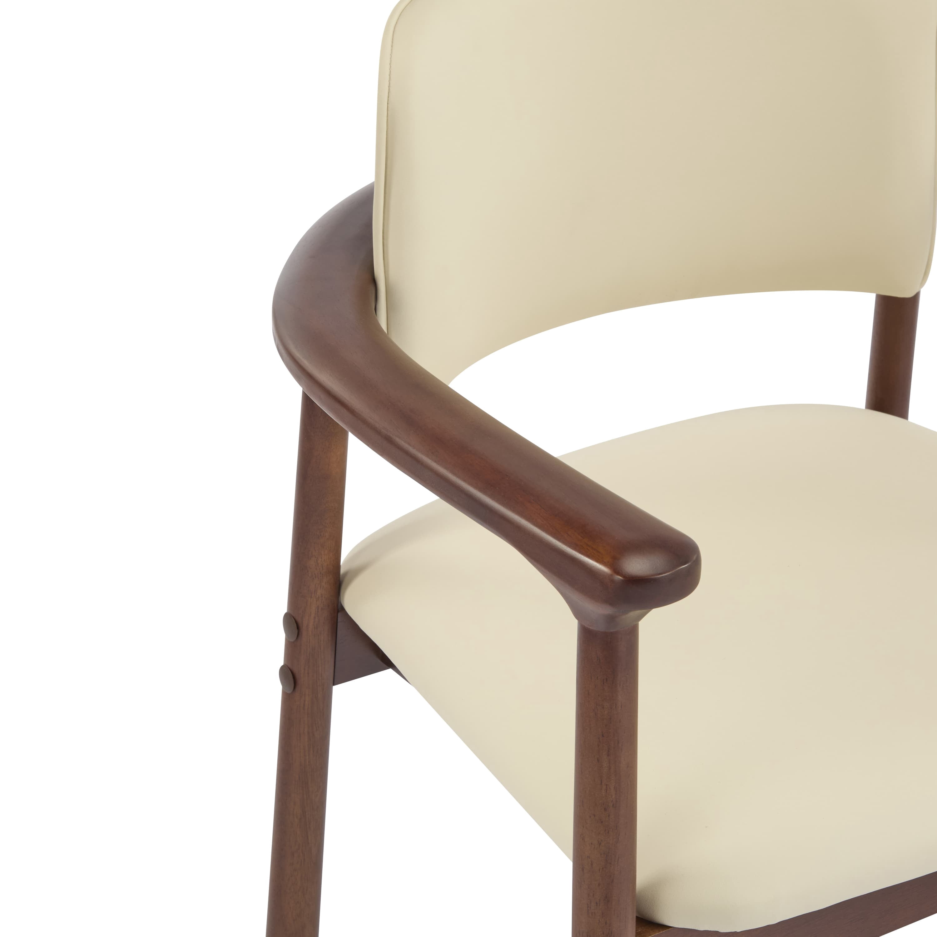 MAYEERTY 2-Pack Rubber Wood Dining Chairs - Sturdy, Comfortable PU Foam Seat for Home/Kitchen