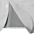 thumbnail image 3 of Men's Linen Suit Set 2Pcs Slim Fit Elegant Solid Pocket Dress Blazer Jacket Pants,formal Mens Tuxedo Set Single Breasted 2 Button for Wedding Work Prom Gray, 3 of 9