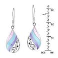 thumbnail image 2 of Swirl Rainbow Teardrop Multi-Purple Shell Sterling Silver Dangle Earings, 2 of 5
