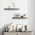 thumbnail image 2 of FungYuan Floating Shelves for Wall,20 inch Wood Wall Shelves for Bedroom,Black,Set of 2, 2 of 5