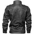 thumbnail image 2 of Chaqueta de cuero PU con cuello alto para hombre de otoño e invierno, chaqueta de cuero informal de talla grande, chaqueta informal para motocicleta para hombre, 2 of 5