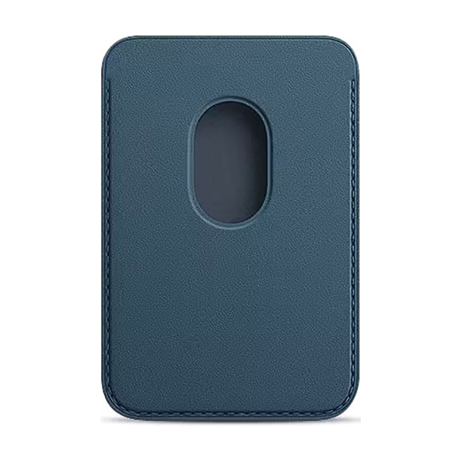 Genuine Leather Magnetic Card Organizer - Dark Blue