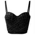 thumbnail image 3 of Women Summer Tops Womens Corset Top Bustier Corset Top Tight Fitting Tank Suspender Solid Short Fashion 1 Girl Crop for Women Tops Workout Bohemian for Compression plus Black M, 3 of 6