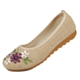 thumbnail image 2 of Women Vintage Embroidered Flats Flower Slip On Cotton Fabric Liner Comfortable Flat Shoes, 2 of 9