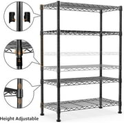 M MZG 4 Tiers Wire Dimensions: 23.6W x 13.7D x 53.4H Shelving Unit, Black