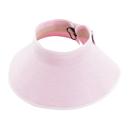 

Dadaria Wide Brim Hats for Women Wide Roll-up Straw Sun Visor Hat Bowknot Hat Beach Outdoor Hat Pink Average Size Women