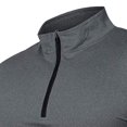 thumbnail image 4 of Men's Active Sports Quarter Zip Long Sleeve Shirt - Polyester-Spandex, Quick Dry, Outdoor Running - Size S-XXL, 4 of 4