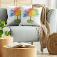 thumbnail image 5 of Ambesonne Rainbow Throw Pillow Cover 2 Pack, Abstract Tree Nature, 18", Multicolor, 5 of 7