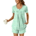 thumbnail image 7 of Censtreet Womens Printed Pajama Sets Short Sleeve Top with Shorts Soft Pj Comfy Sleepwear, 7 of 7