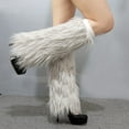thumbnail image 1 of Leg Warmers Boot Covers Knee-High Warm Faux Wool Stretchy Comfort Winter Party Outfit Christmas Decorative Fashion Heated Warmth Leggings Footwear Covering for Office Home Use, 1 of 8