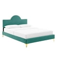 thumbnail image 2 of Modway Sunny Performance Velvet Twin Bed in Teal, 2 of 10
