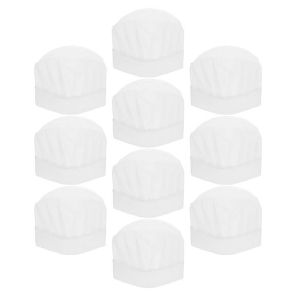 PBPBOX 10Pcs Children's Baker Hat For Kids White Paper Cute Design Fun and Engaging Birthday Parties