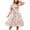 Pink, variant on Fesfesfes Women Dress Fall Dresses Square Neck Floral Print Long Sleeves Chiffon Dress Under $10